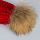 Red Pomkin Hat + Scarf Set