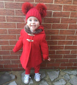 Kids Red Pomkin Hat + Scarf Set