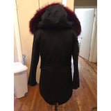 Burgundy Fur Black Parka