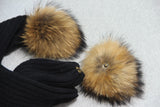 Black Pomkin Hat + Scarf Set