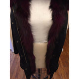 Burgundy Fur Black Parka