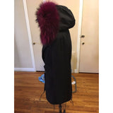 Burgundy Fur Black Parka