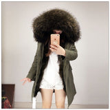 Olive Green Army Fur Parka