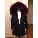 Burgundy Fur Black Parka