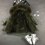 Kids Green Parka - Green Fur