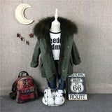 Kids Green Parka - Green Fur