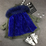 kids blue fur parka