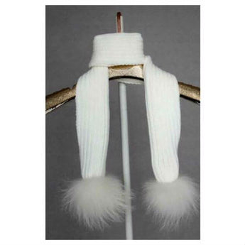 Crisp White Pomkin Scarf